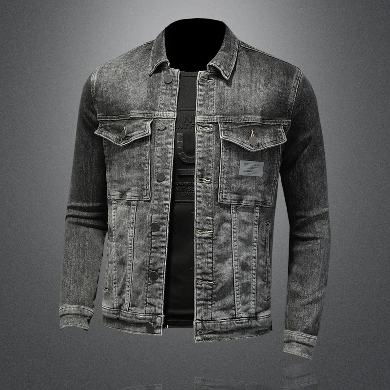 2024 Autumn/Winter New Men's Denim Jacket Korean Version Slim Fit Embroidery European Station Youth Denim Coat Men's Jacket