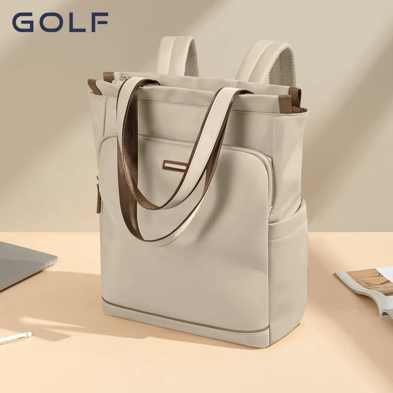 GOLF damski plecak kabriolet torba na ramię damskie estetyczne plecaki z przegródkami na laptopa tajna kieszeń 15,6 cala duża
