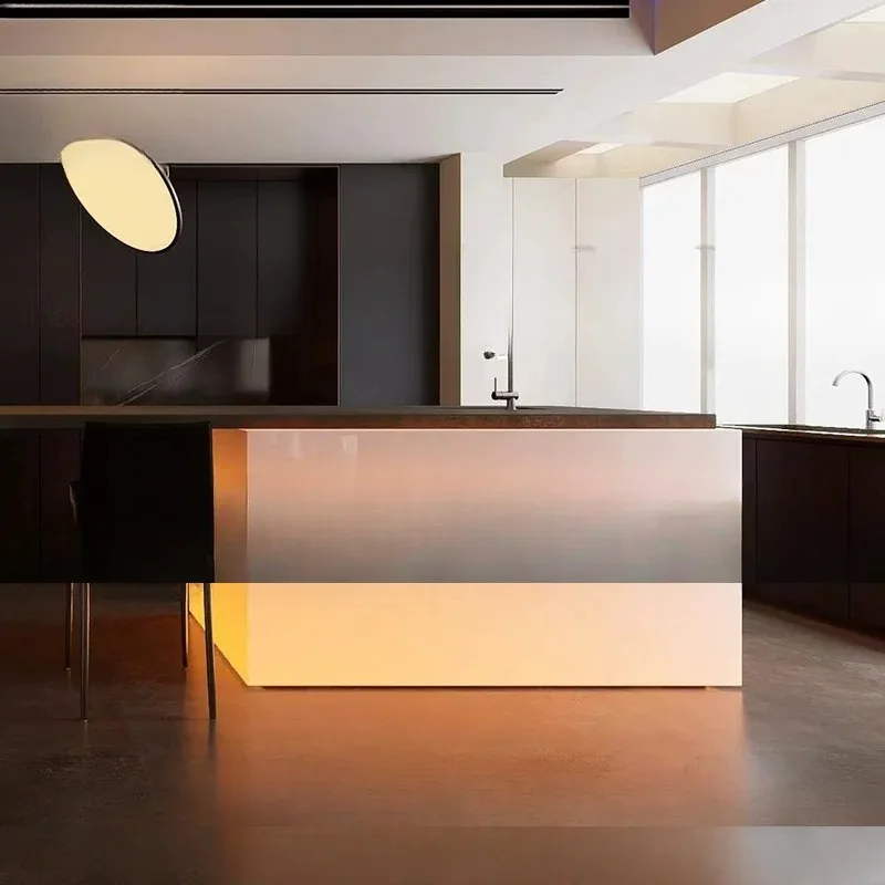 

Flush luminous acrylic island dining table integrated medium-sized multi-functional bar with light