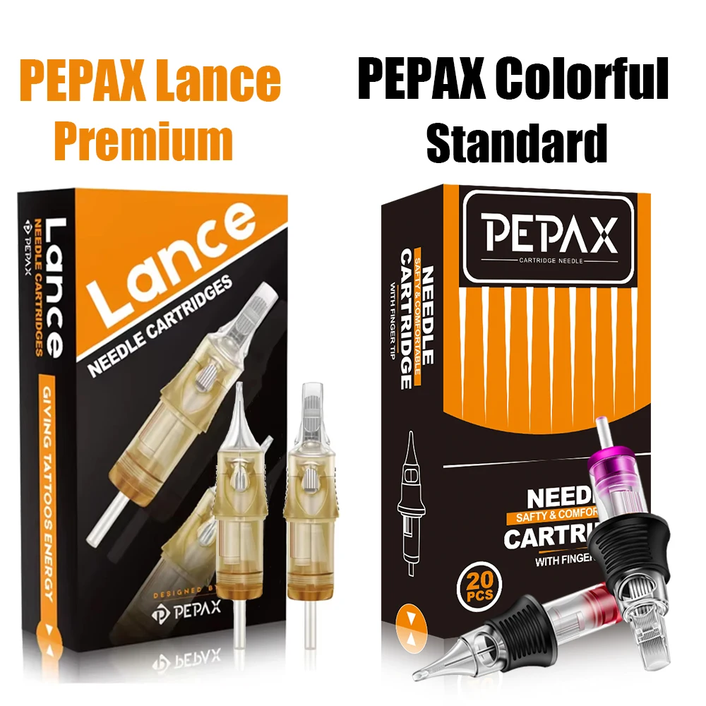 20pcs PEPAX Tattoo Cartridge Needles RL RS CM MG Disposable Sterilized Tattoo Permanent Makeup Cartridge Machine Pen Needle