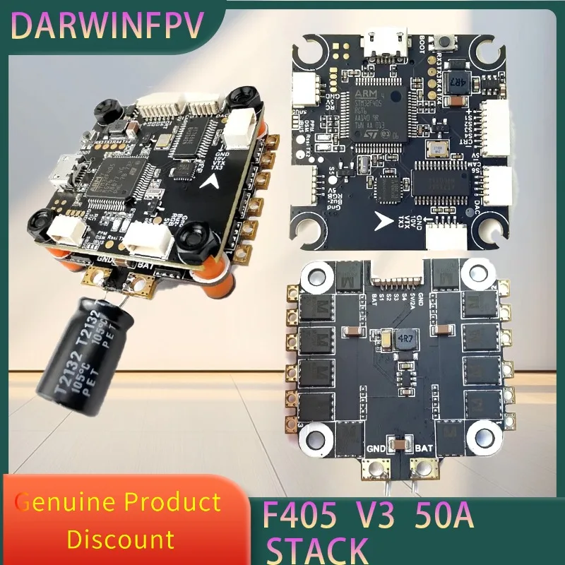 

DarwinFPV Betaflight F4 Flight Controller Stack 50A DSHOT600 ESC Stack FPV Drone Part