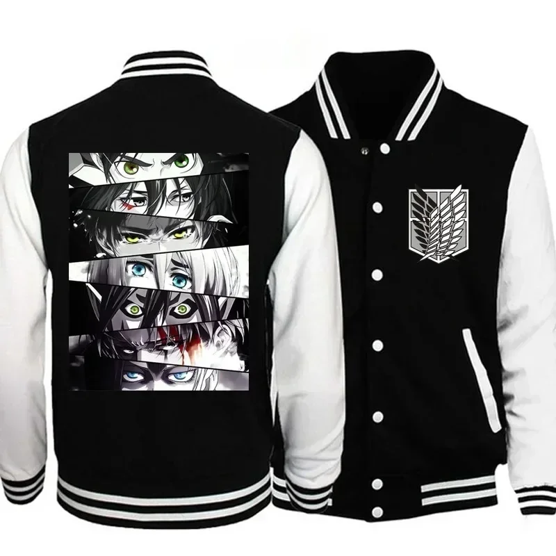 Attack on Titan print men women jacket coat sweatshirts Japan anime hoodie baseball uniform cardigan streetwear clothes tops