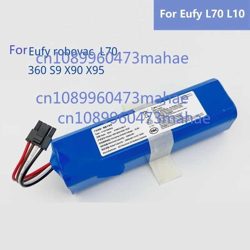 

14.4V 5200mAh Original lithium battery，For Lifero RX10 Robot Battery Pack，360 X90 X95 Eufy L70 L10 Vacuum cleaner，etc