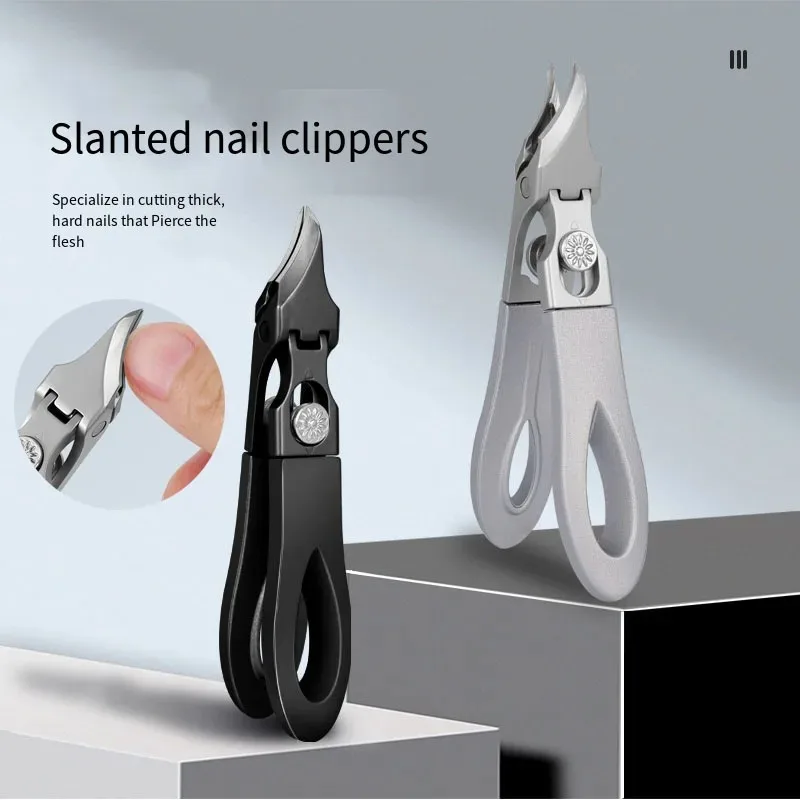 

1 шт. Новые кусачки для ногтей с увеличенным углом обзора, большой отверстие, защита от брызг, нержавеющая сталь, для маникюра и педикюра