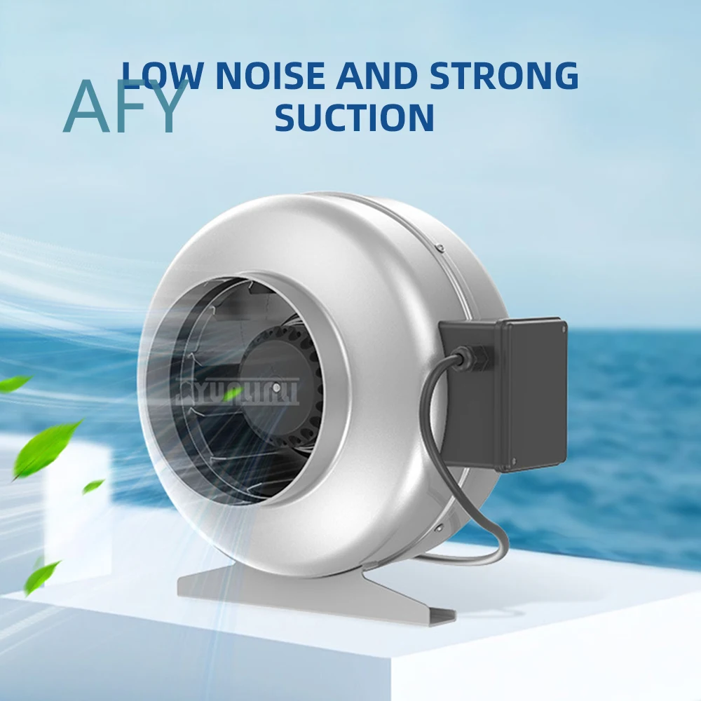 6 Inch Round Centrifugal Fan for Industrial Exhaust Ventilation Range Hoods Metal Outer Rotor Coaxial Cooling Air Movement