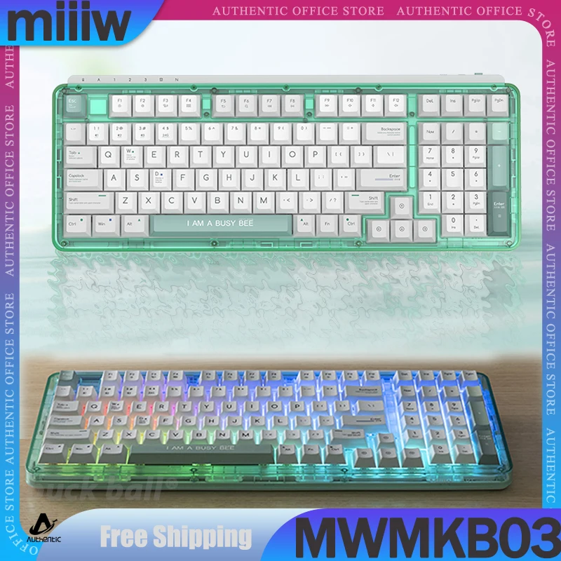 

MIIIWM WMKB03 Mechanical Keyboard 3Mode 2.4G Wireless Bluetooth Keyboard RGB Backlit Hot Swap 80Key Gaming Esports Keyboard Gift