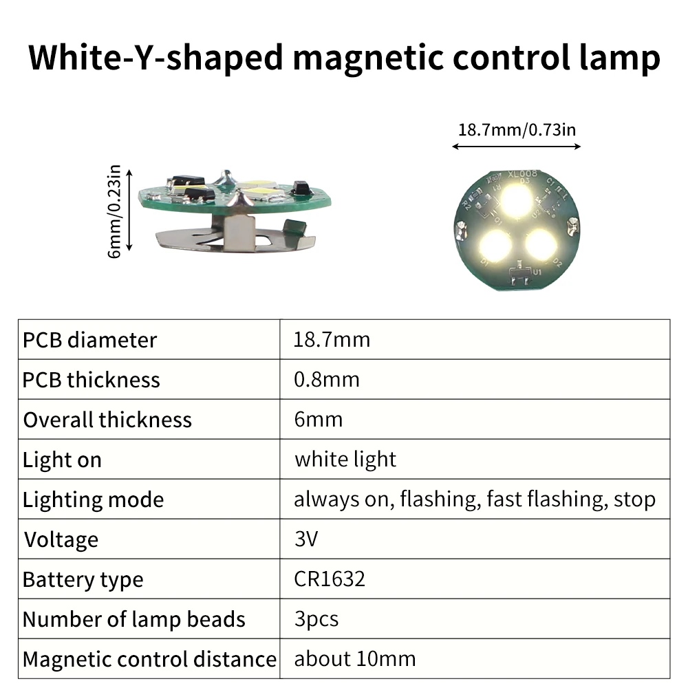 For Bambu Lab Ring/Single/Y Shape LED Light with Magnetic Control DIY 3D Printing Model Parts for Bambu voron AD5M K1 Kobra