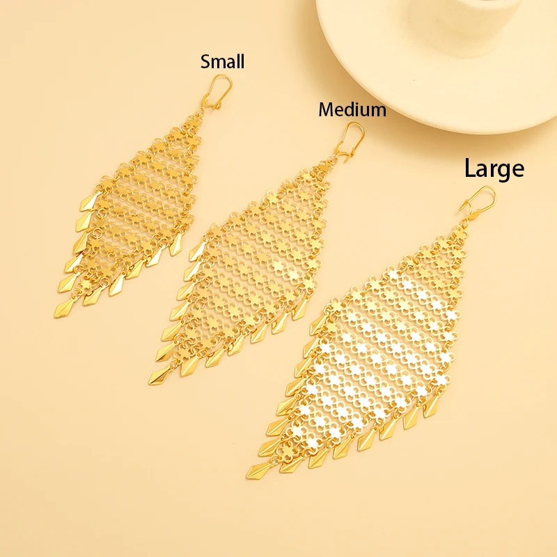 

KDE Ethiopian Gold Drop Earrings for Women Gold Color Muslim Islamic Earrings Middle Eastern Fashion Allah Turkish Jewelry