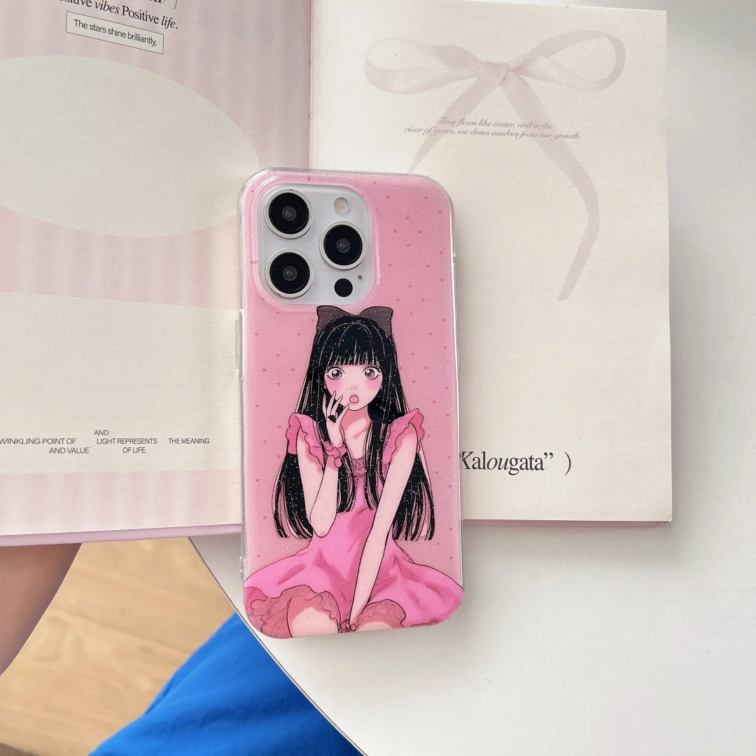 

Super lovely Sweet Sexy Girl heart Pattern Phone Case For iPhone 16 15 14 12 13 Pro Max 14 Pro 15Pro Chic Glitter back Cover