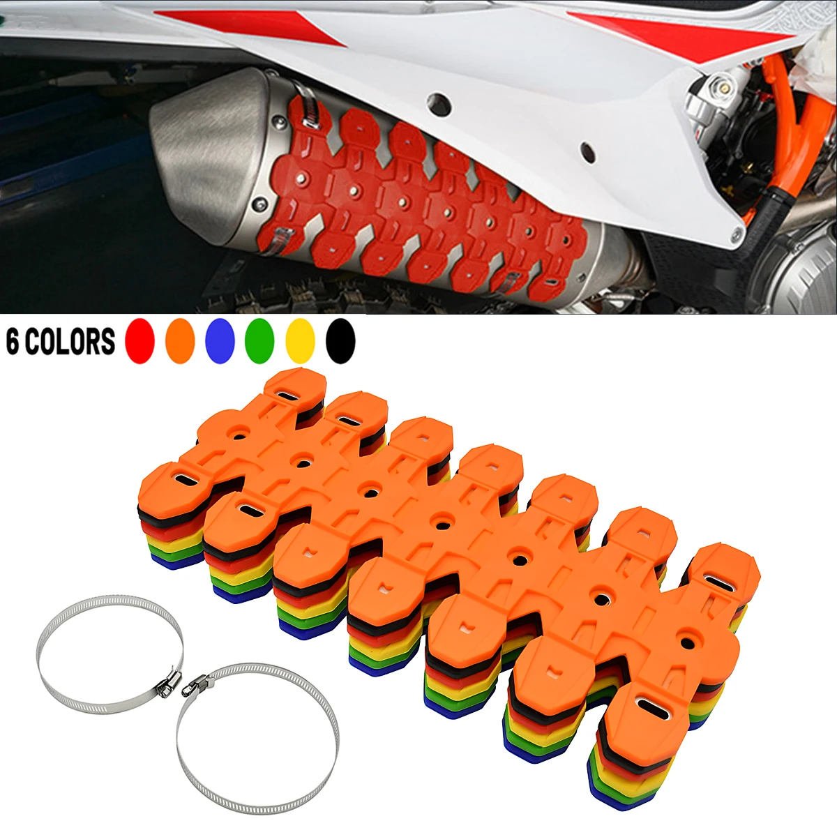 Motorcycle Exhaust Protective Cover Heat Shield For KTM HUSABERG YAMAHA HUSQVARNA  SUZUKI GAS-GAS BETA HONDA KAWASAKI 125-500