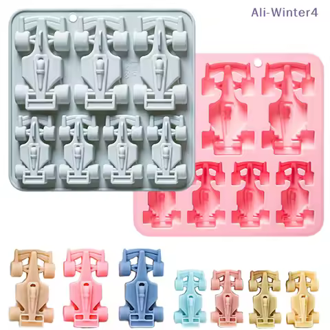 7 Cavity Racing Car Silicone Mold 3d Kart Mousse Fondant Chocolate Mould Ice Grid Epoxy Baking Resin Mold Cake Decorating Tools