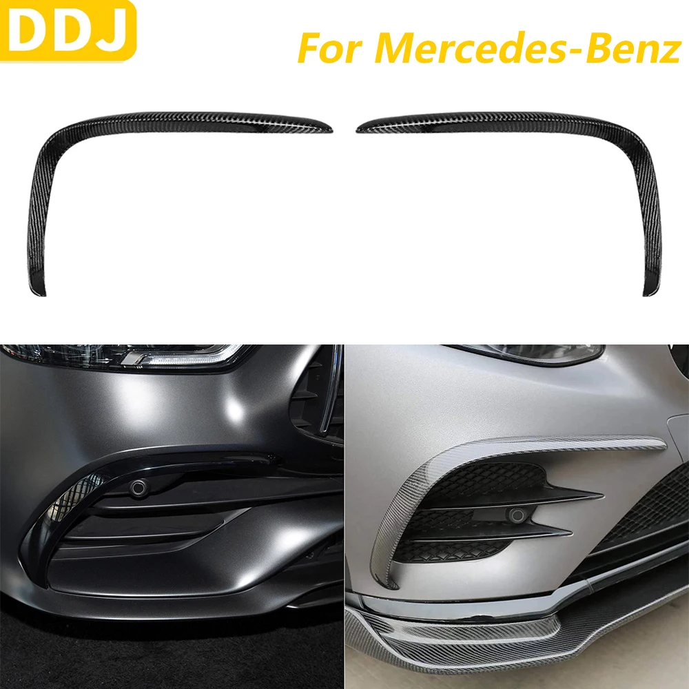 

For Mercedes-Benz GLC43 AMG GLC260 GLC300 2017-2019 Carbon Fiber Front Bumper Lip Spoiler Fins​ Car Accessories Modification