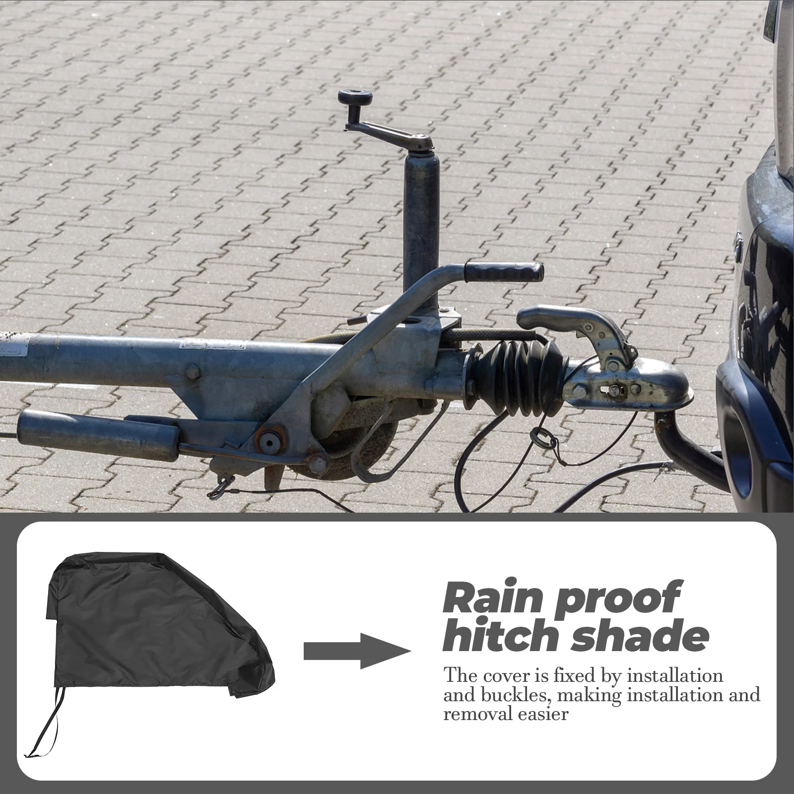 

Trailer Hitch Dustproof Tow Hitch Cover Oxford Cloth Waterproof Dustproof Lightweight RV Tow Hook Shade Protector