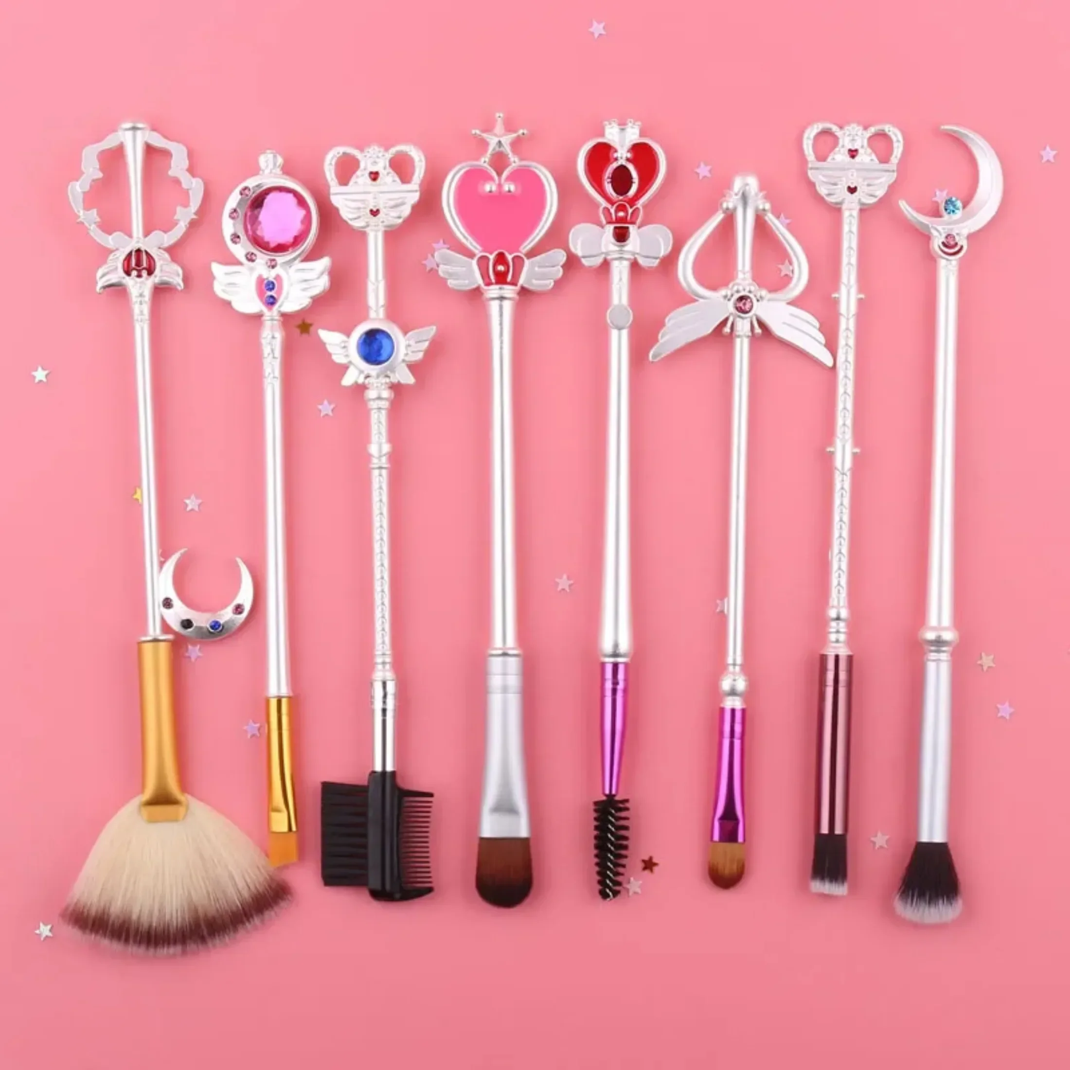 Sailor Moon Makeup Brushes Wand Women Foundation Blush Eyeshadow Cosmetics Brushes Kits 8pcs/set Makeup Brushes Set Lash Brush