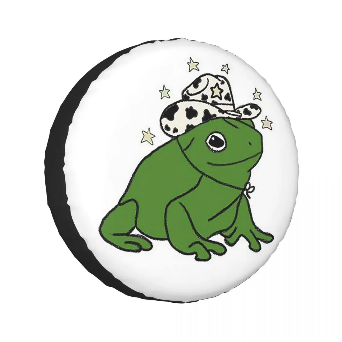 Custom Frog With A Cowboy Hat Spare Tire Cover for Jeep SUV RV 4WD Trailer 4x4 Wheel Protector Covers 14