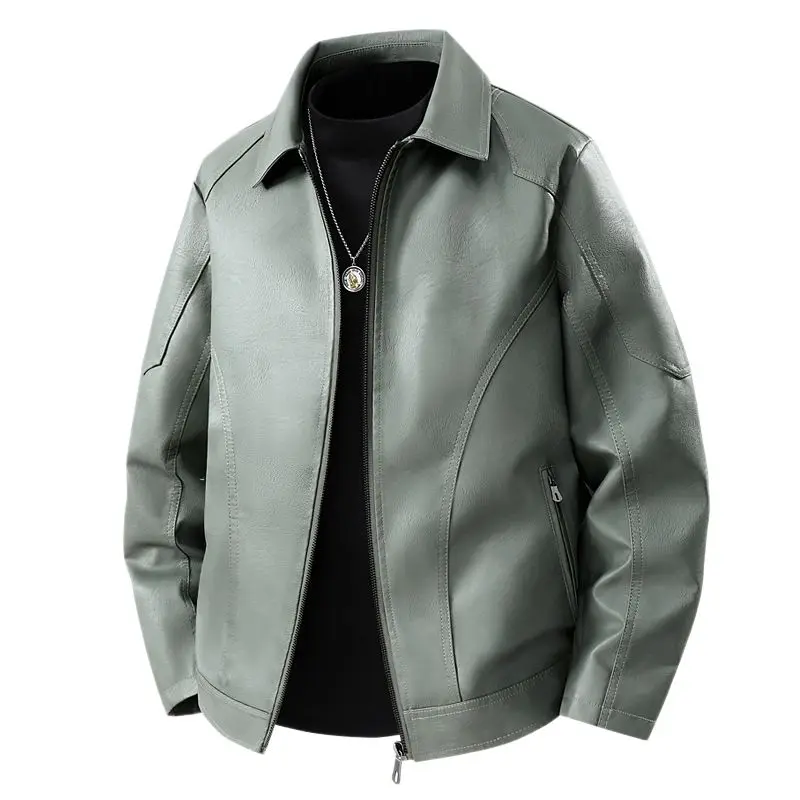 

Business Style Plus Size Leather Jacket Autumn Winter 2025 New Arrival Men's Trendy Collared Coat Versatile Outerwear​