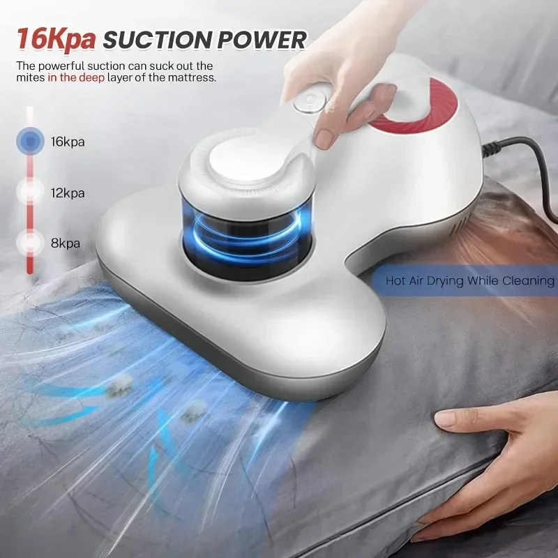 Strong Suction Bed Vacuum Cleaner Upgraded Handheld Mattress Vacuum Cleaner Suitable for Sheets Pillows and Sofas