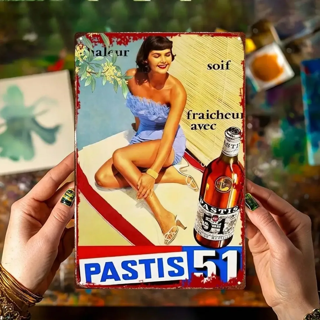 8x12 Vintage 51 Pastis Metal Tin Sign – 2D Retro Poster Wall