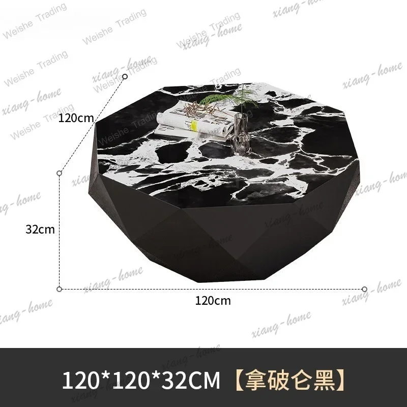 LD Light luxury living room Italian minimalist black diamond coffee table