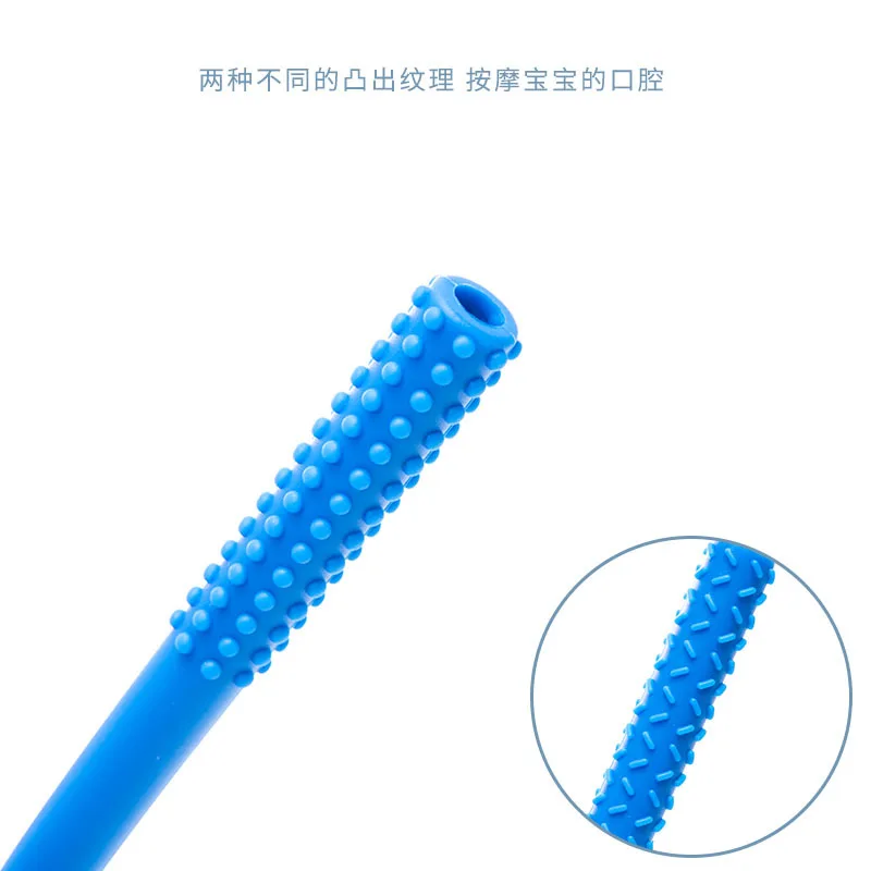 Giocattoli da masticare in silicone per neonati di età compresa tra 0 e 1 anno, aste per digrignare i denti anti-mangiare per bambini, cave