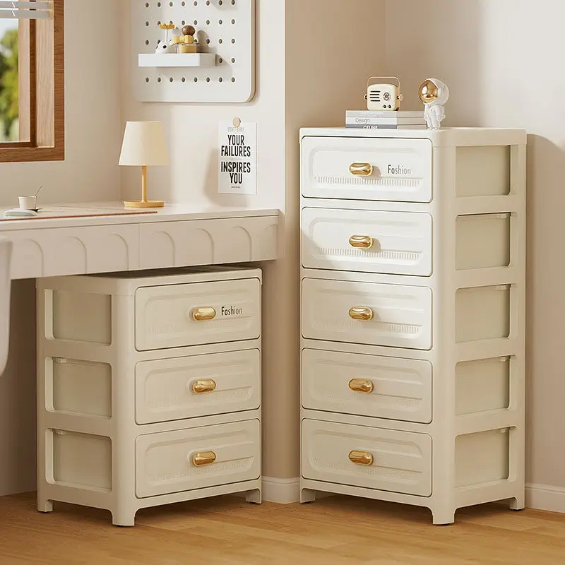 Plastic Multi-Tier Storage Cabinet  Under-Desk Organizer Shelf Bedside Stationery Tidy Tower, Space-Saving Storage Drawers
