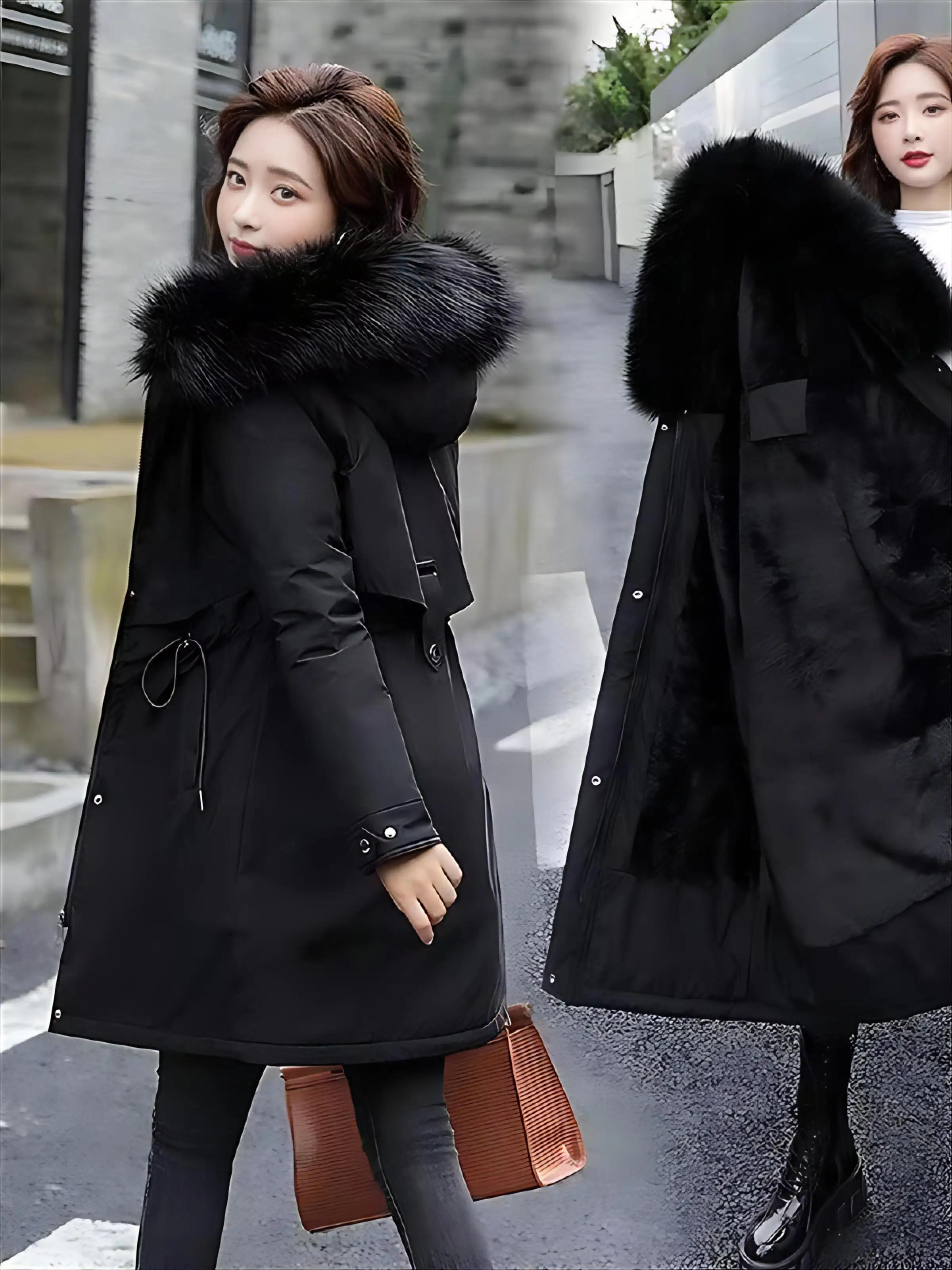 

Женская осенняя льняная парка двусторонняя, устойчивая к сминанию, спортивная, с завышенной талией, уютная, с отложным воротником, с эффектом сборки, с леопардовым принтом, с поясом, удобная, с вышивкой