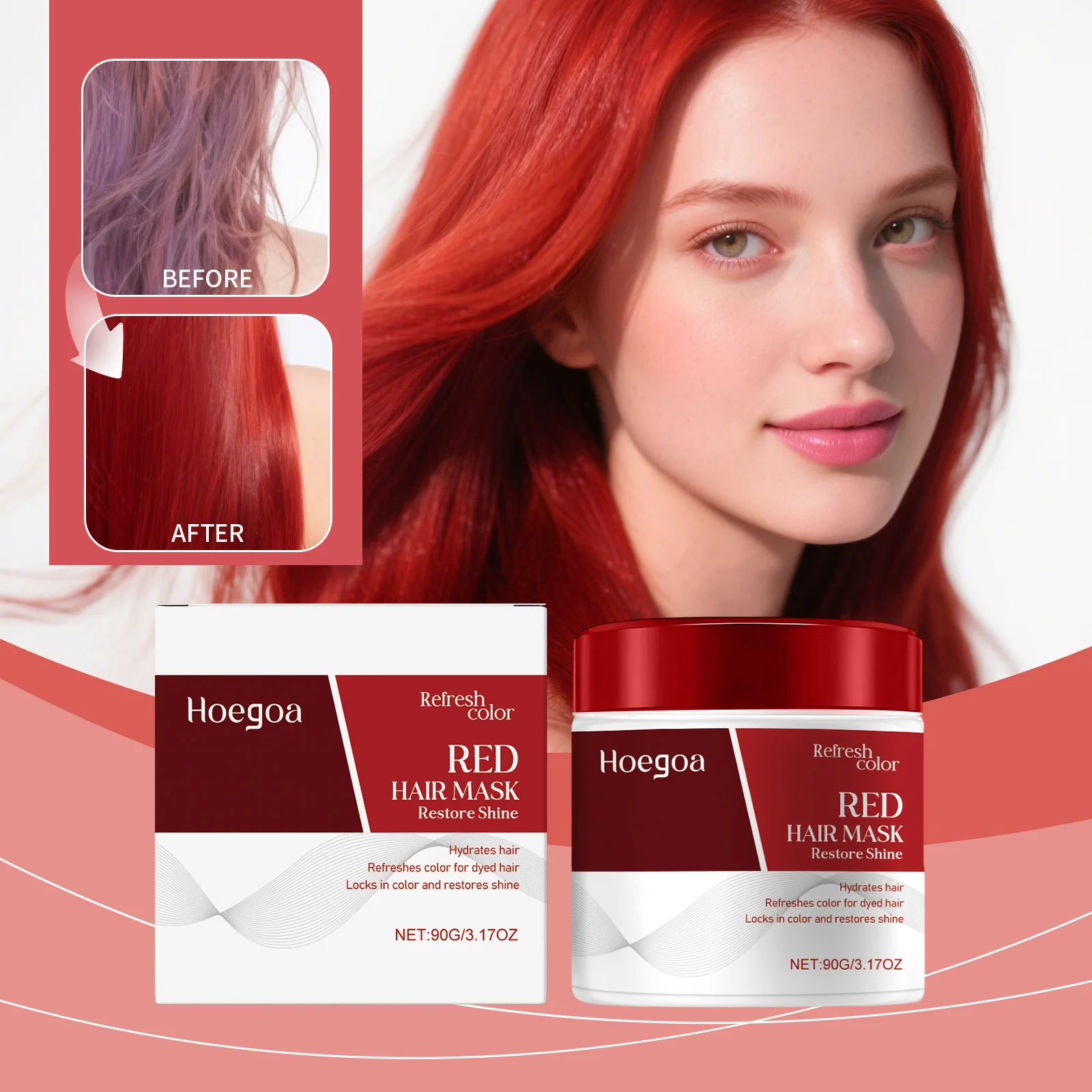 Color Boosting Conditioner Neutralizes Brass Yellow Tones Fade After Bleach Hair Dye Color Depositing Hair Mask For Red Brown