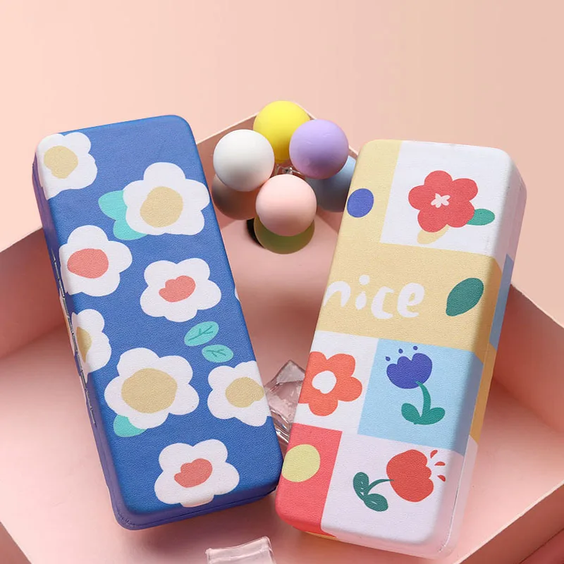 

Teenage Girl INS Eyeglass Case Floral Print Flip Cover Design Compressive Portable Sunglasses Optical Glasses Box Students Gift