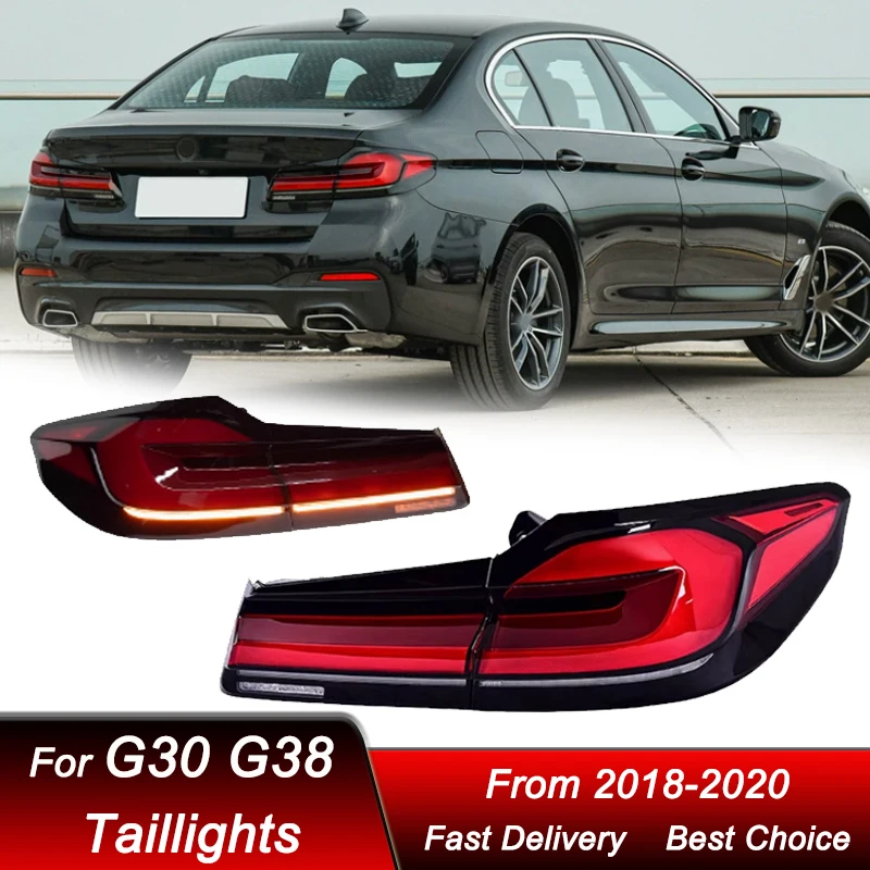 

Поп-стайлинг автомобиля Задние фонари для BMW 5 серии G30 G38 2018-2020 Новый стиль 3D Полный светодиодный динамический указатель поворота Задний фонарь в сборе
