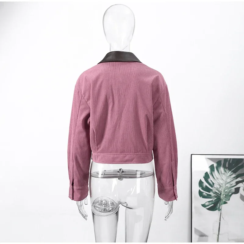 Damen Spitzen-Blazer-Jacke mit V-Ausschnitt, langen Ärmeln und Schnürung an der Taille, kurzer Mantel, Herbst 2026, High-Street-Oberbekleidung – Detail 16