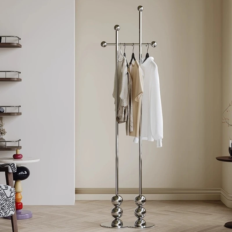 Minimalist Coat Rack Stainless Steel Storage Clothes Hanger Living Room Floor Standing Clothing Rack Dressing Rooms Furniture