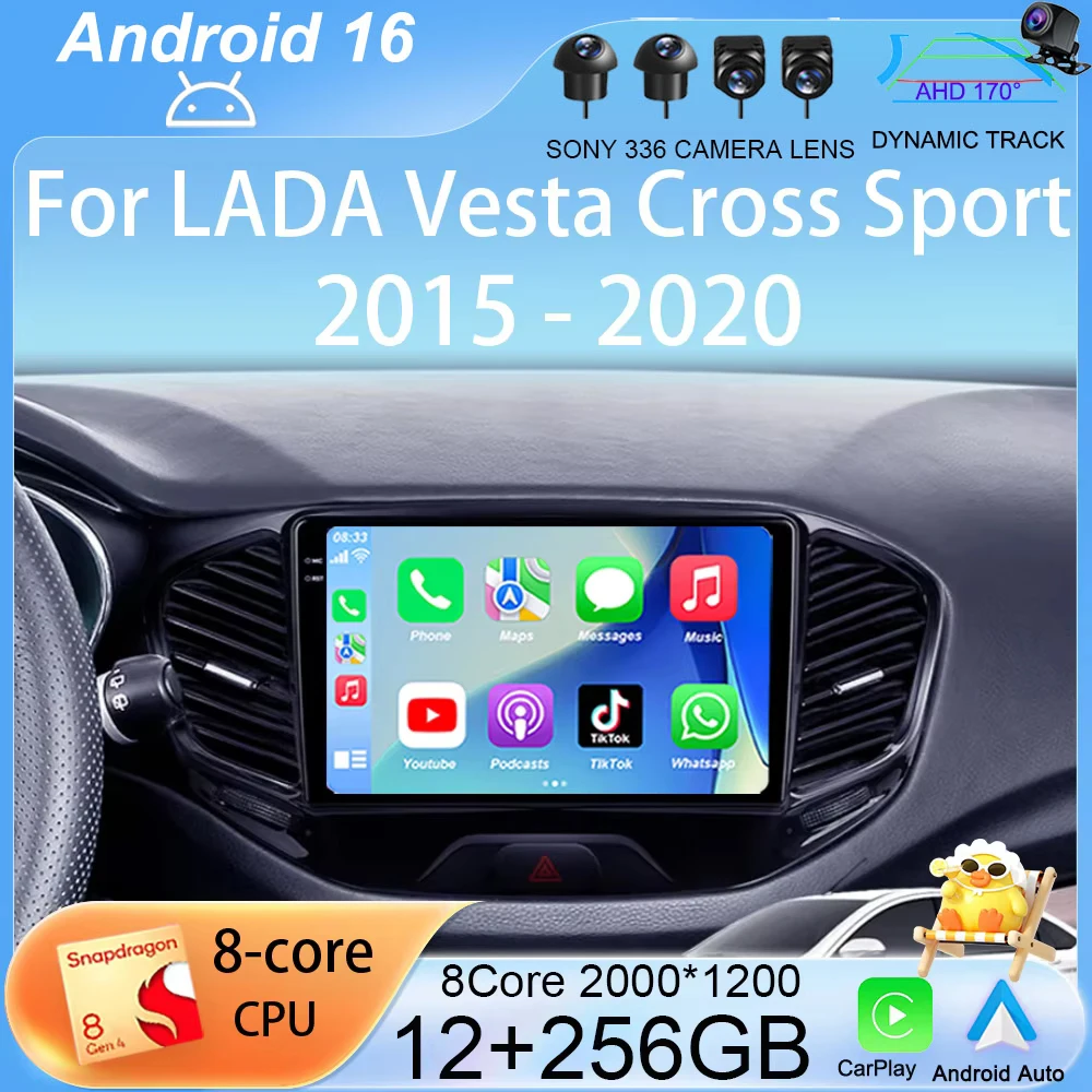 Android 16 For LADA Vesta Cross Sport 2015 - 2020 Car Auto Carplay Radio Stereo Multimedia Player Navigation WIFI NO 2din DVD BT