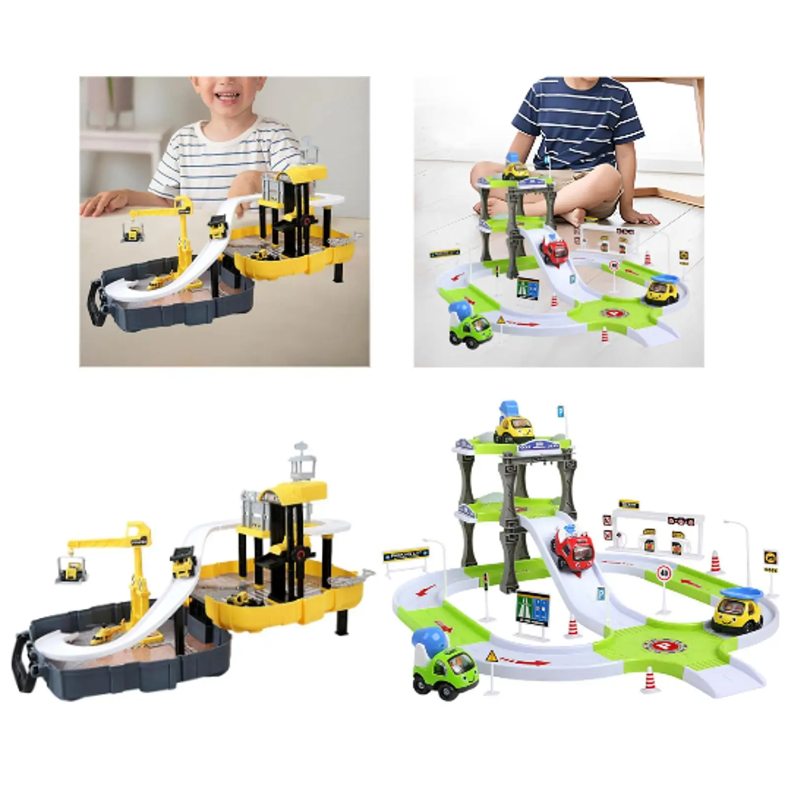 Engineering Vehicle Toys Set Race Track Car for Children Toddlers Kids