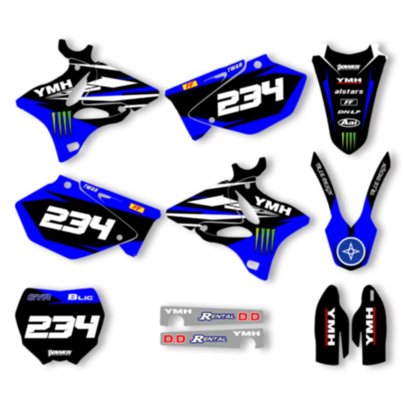 

SPACE Custom Motorcycle Graphics Background Decal for YAMAHA YZ125 250 2002 2003 2004 2005 2006 2007 2008-2014Stickers Kits 005