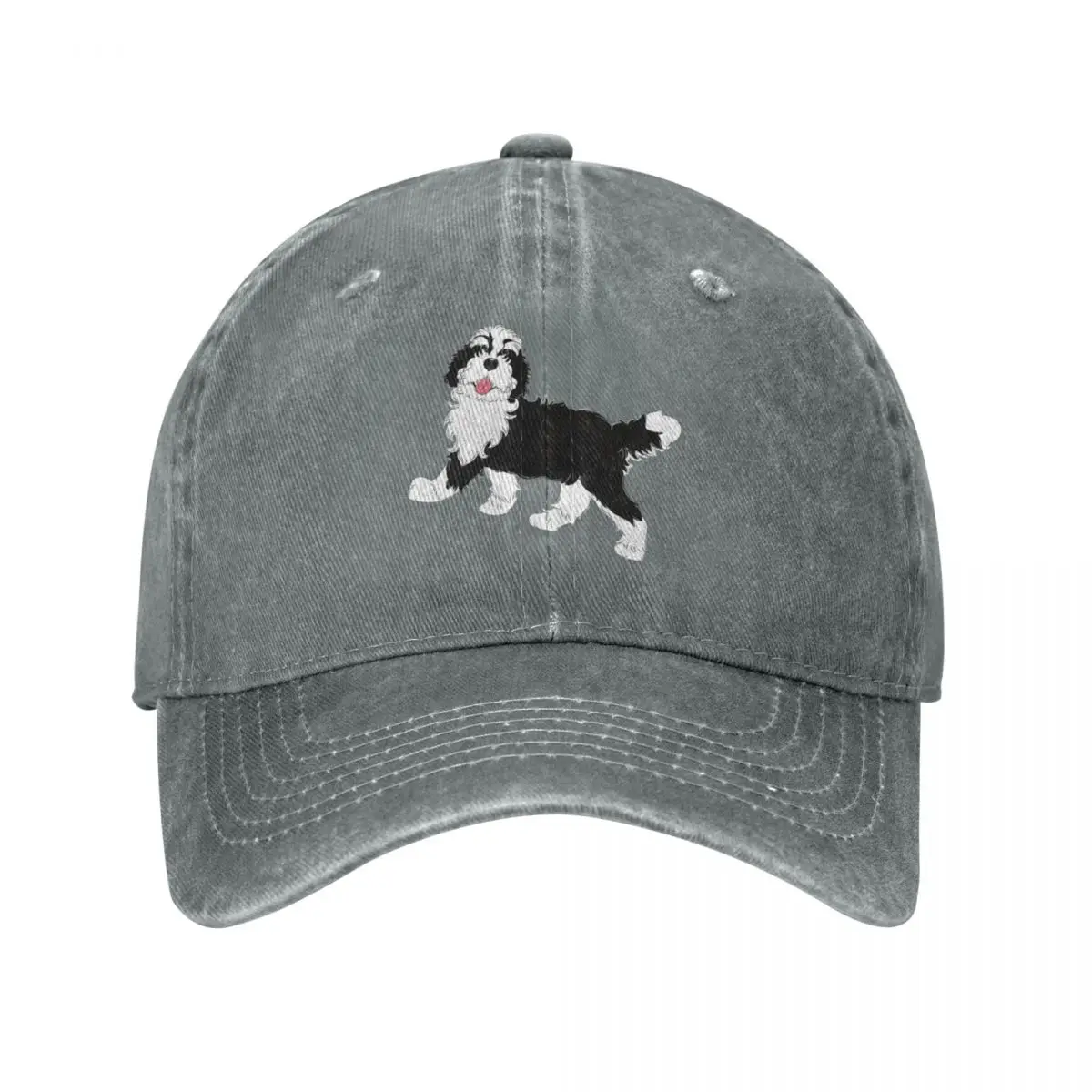 

Black and White Bernedoodle Cap Cowboy Hat christmas hat hats for women Men's