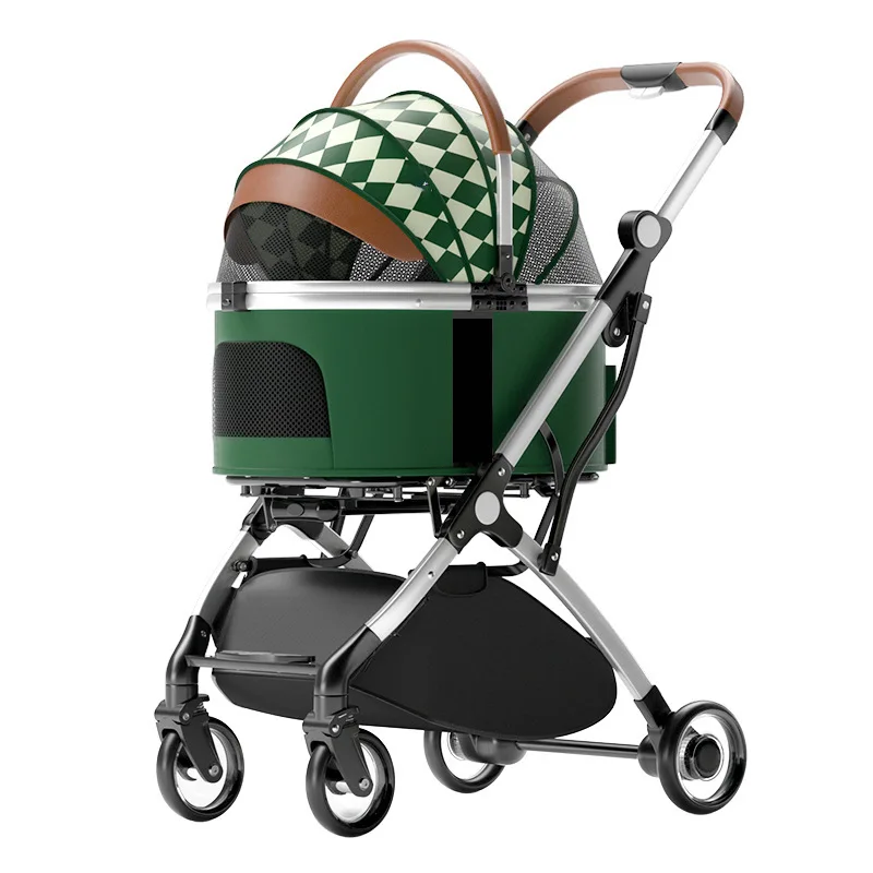 Pet Cart Cat Dog Trolley Foldable Stroller Detachable Dog Cat Travel Supplies Portable Trolley