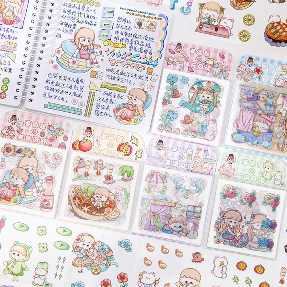 20Pcs Cartoon Sticker pratico diario Notebook Planner Scrapbook Sticker autoadesivo Scrapbook Sticker