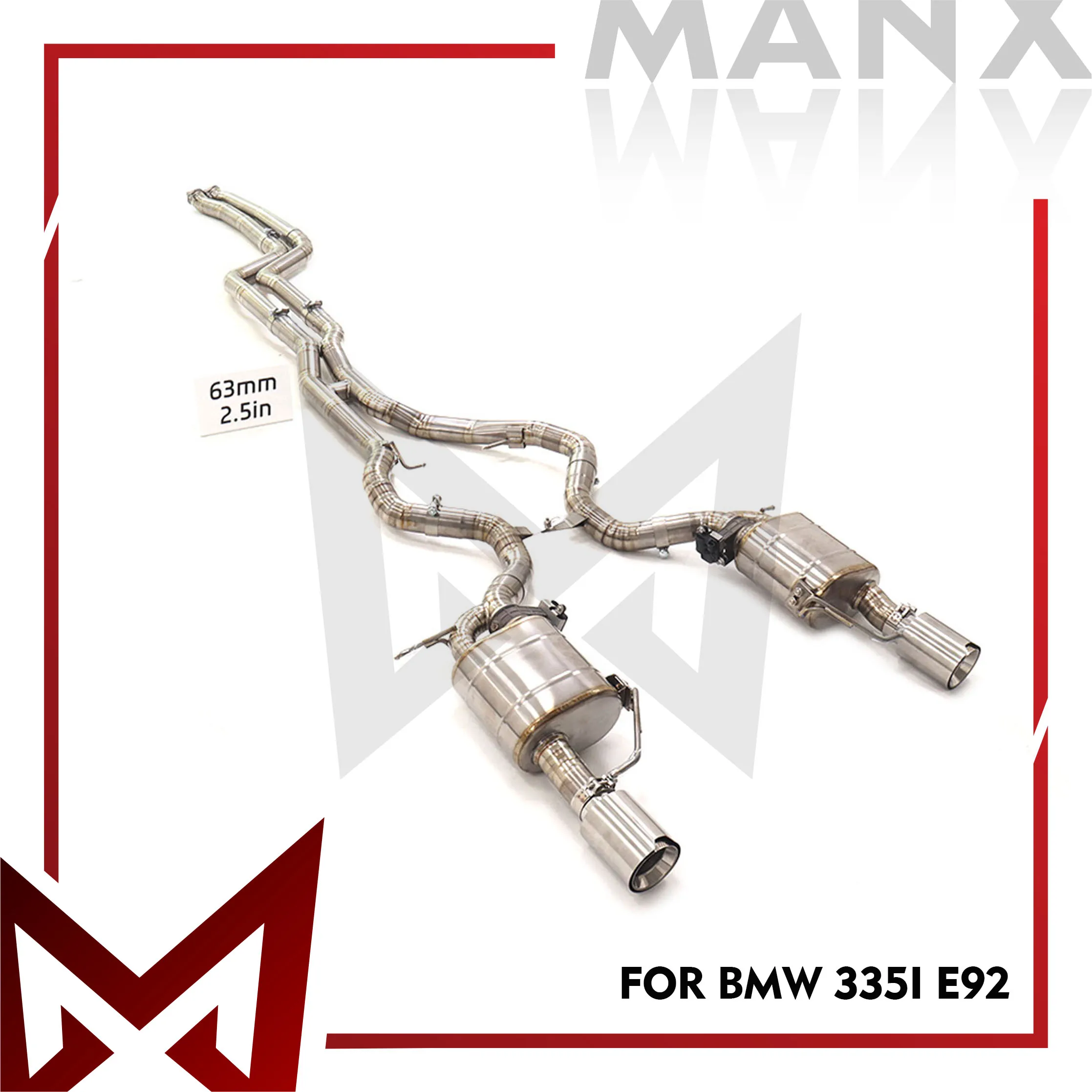 

MANX Car Exhaust System Catback For BMW 335i E92 Titanium Alloy High Flow Performance Exhaust Pipe With Valve