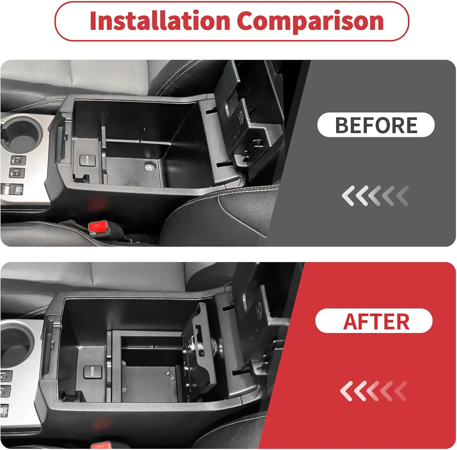 Console Safe Storage Compatible with 2010-2024 Toyota 4Runner Accessories, for 4Runner Security Console Insert, Console Gun Safe