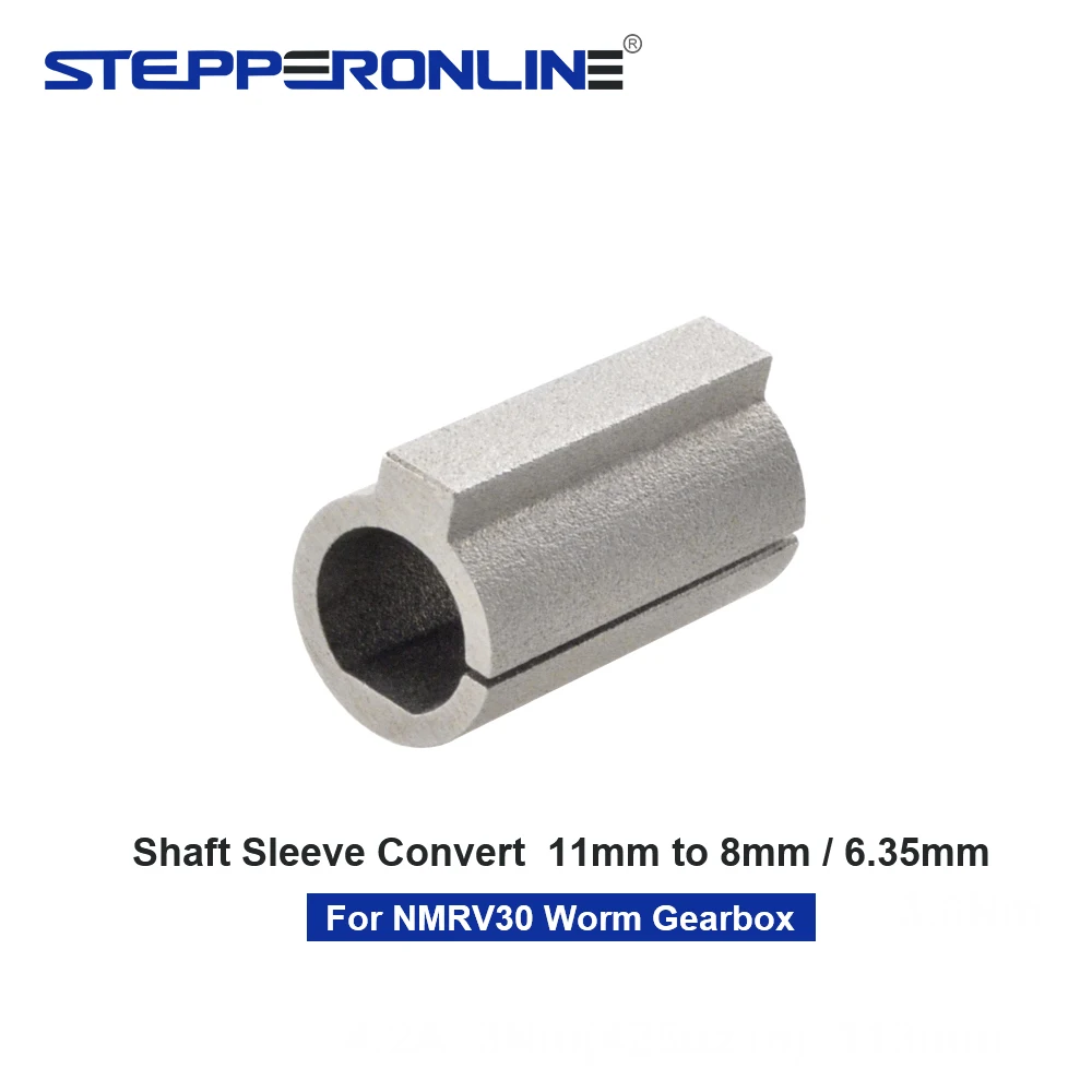 

STEPPERONLINE Nema 23 Motor Accessories Shaft Sleeve Hole Adapter 8mm/6.35mm to 11mm for Worm Gearbox NMRV30