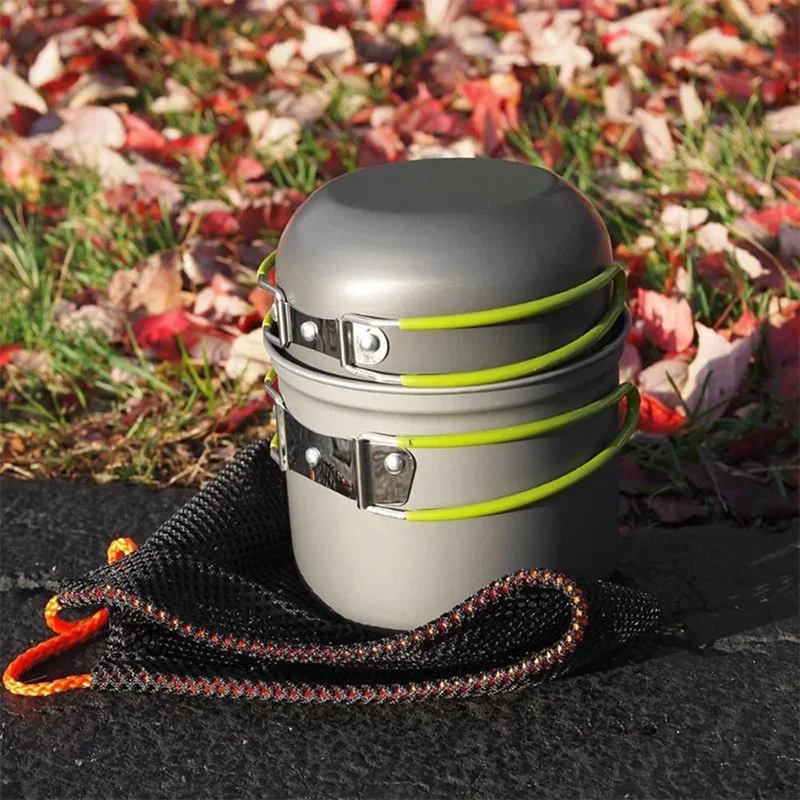 

Ultralight Camping Pots Cookware Set Portable Outdoor Cooking Tableware for Hiking Trekking Picnic Fishing Mountaineering