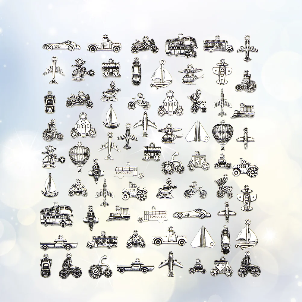 70 pcs Transportation Vehicle Design Bracelet Accessory Diy Set Accessory for Decoration Use Bracelet Pendant