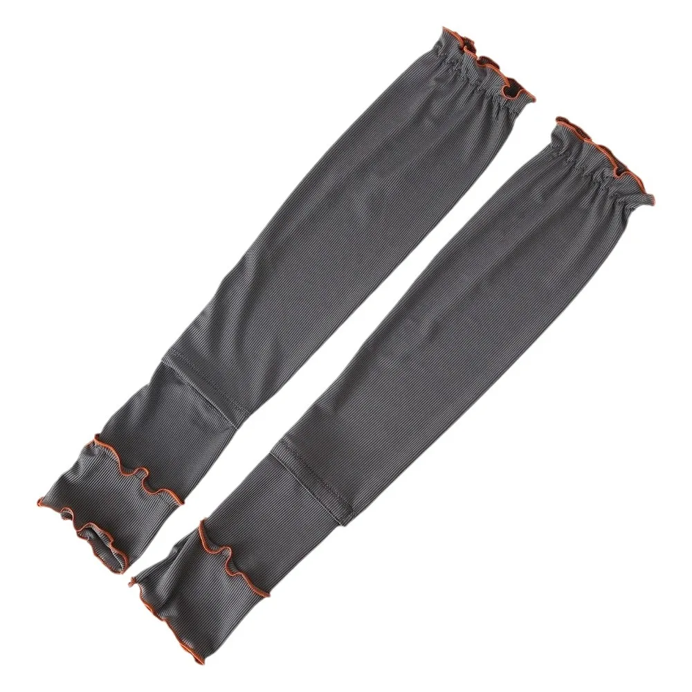 

Breathable Ruffles Ice Silk Arm Sleeves Flared Solid Color Sunscreen Arm Sleeves UV Protection Cooling Cycling Arm Cover Cycling
