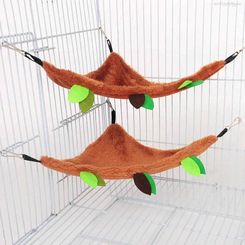 Cute Plush Cotton Hamster Hammock Hammock for Rats Rodent Small Animal Guinea Pig Ferret Double-layer Nests For Pets Supplies