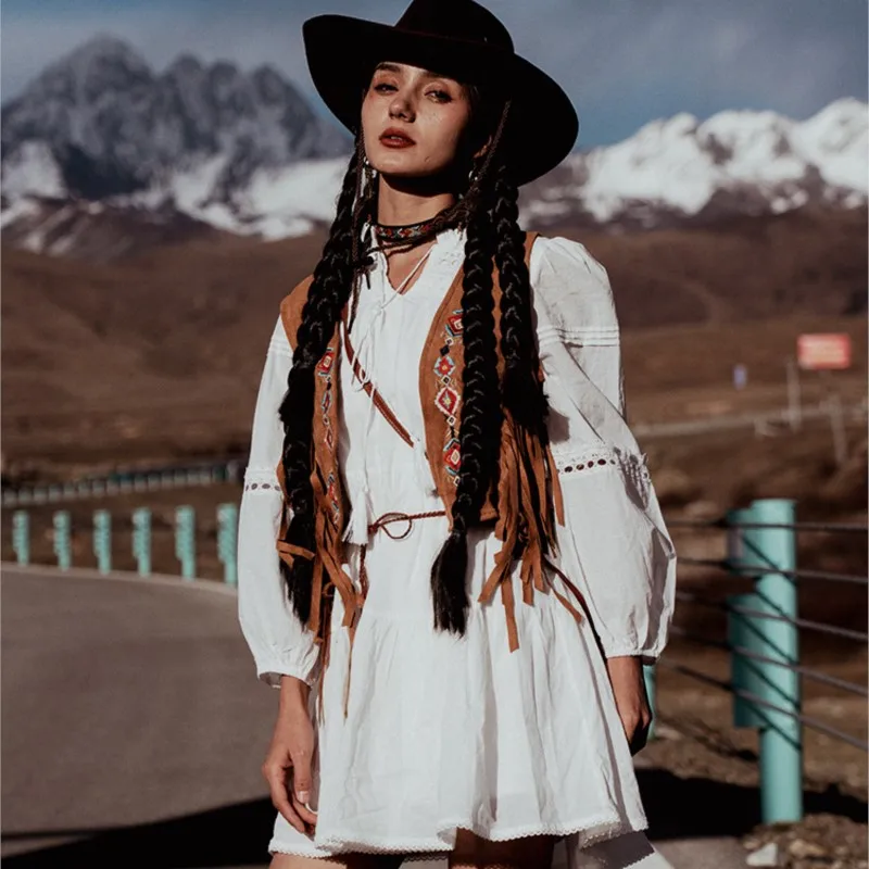 Colete e colete feminino, estilo nacional, roupa de viagem