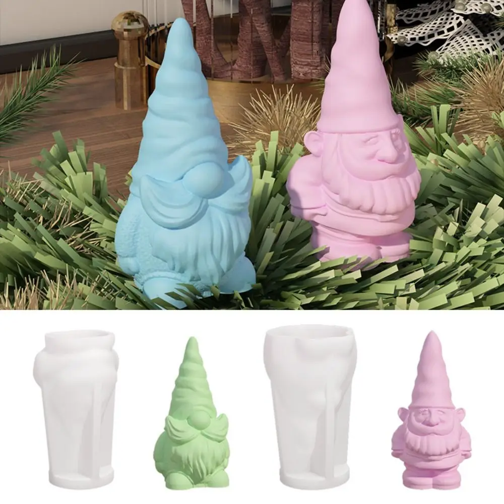 Craft Supplies Silicone Christmas Candle Mold Dwarf DIY Soap Making Mold Reuseable Creativity Plaster Mold Handmade