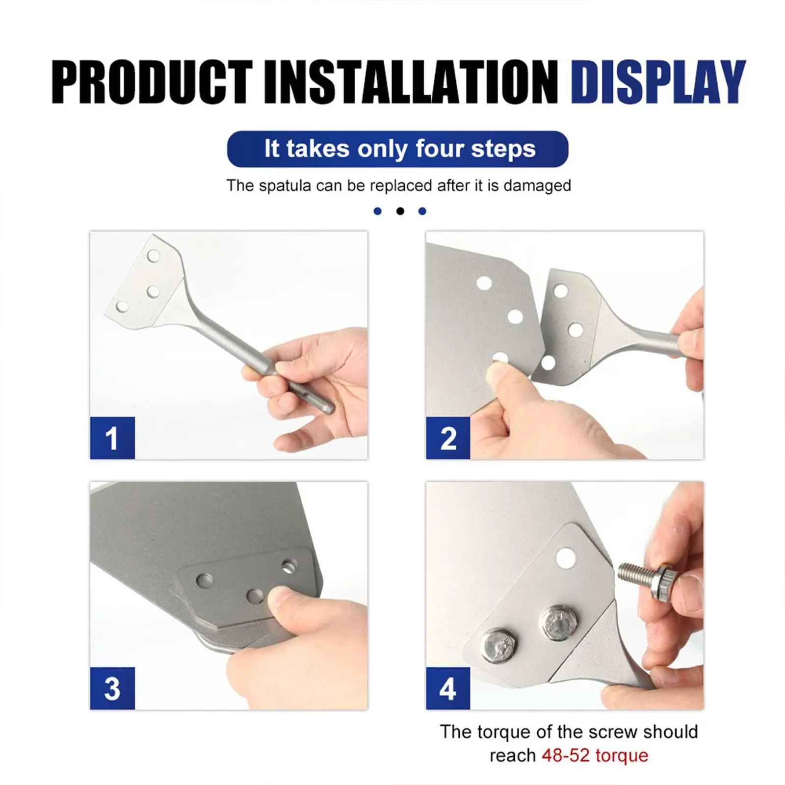 Removal Chisels Scrapers Bit Sturdy Electric Steel with 3 Holes Hammers Chisels Bit Flat Chisels Tile Removal Bit