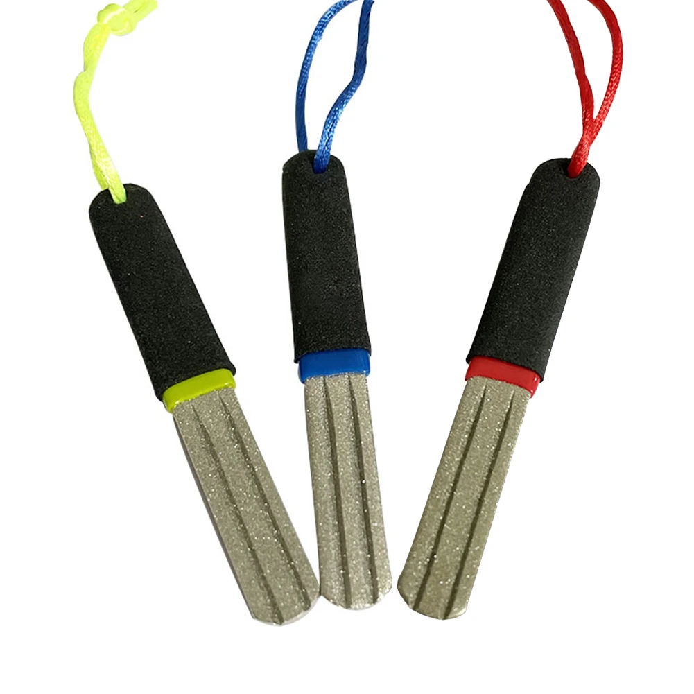 أداة طحن محمولة مع خطاف صيد ناعم ومتوسط الجوانب لشحذ ملحقات صيد الأسماك ذات الأخدود المزدوج