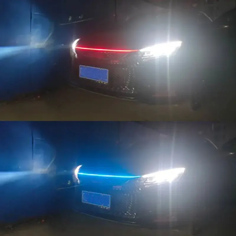 150CM 180CM Scan Starting LED Car Hood Light Daytime Running Light Universal Flexible Dynamic Car DRL 12V Ambient Light image 6