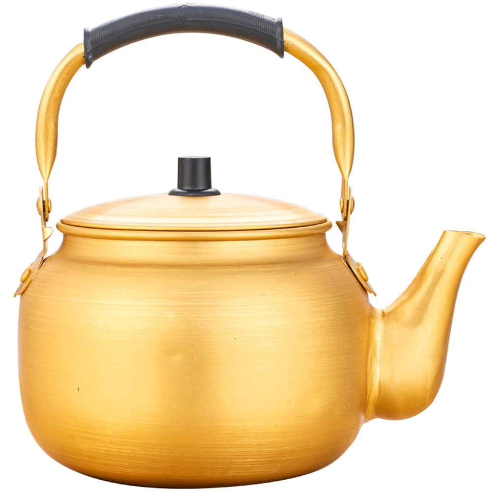 

Yellow Aluminum Pot Water Heating Kettle Boiling Teapot Portable Metal Boiler Kitchen Stove Top Jug Rice H Design Tea